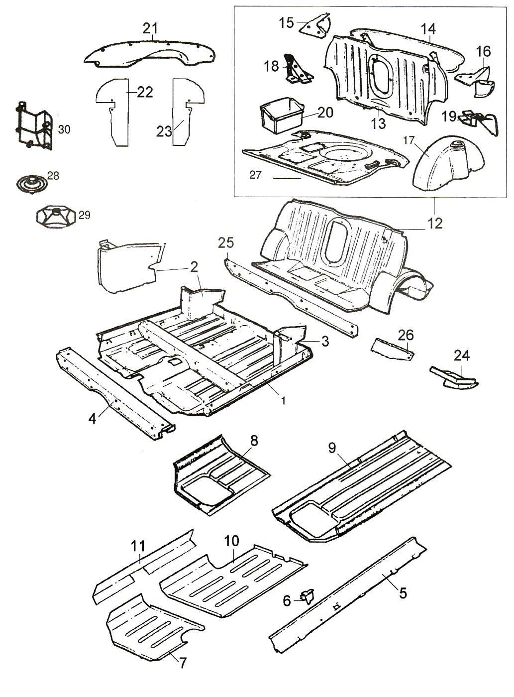 mini cooper body parts diagram