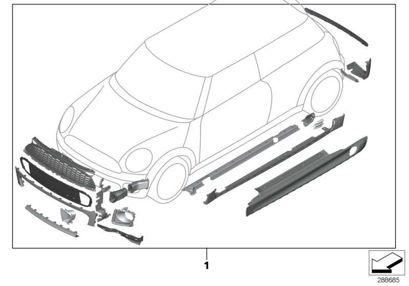 mini cooper body parts diagram