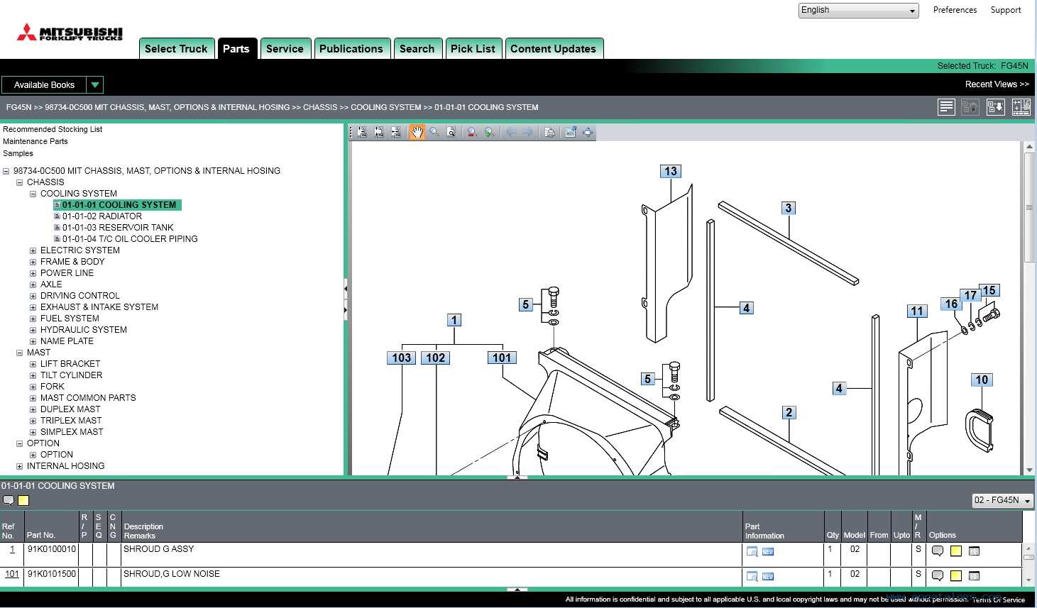 mitsubishi forklift parts diagram