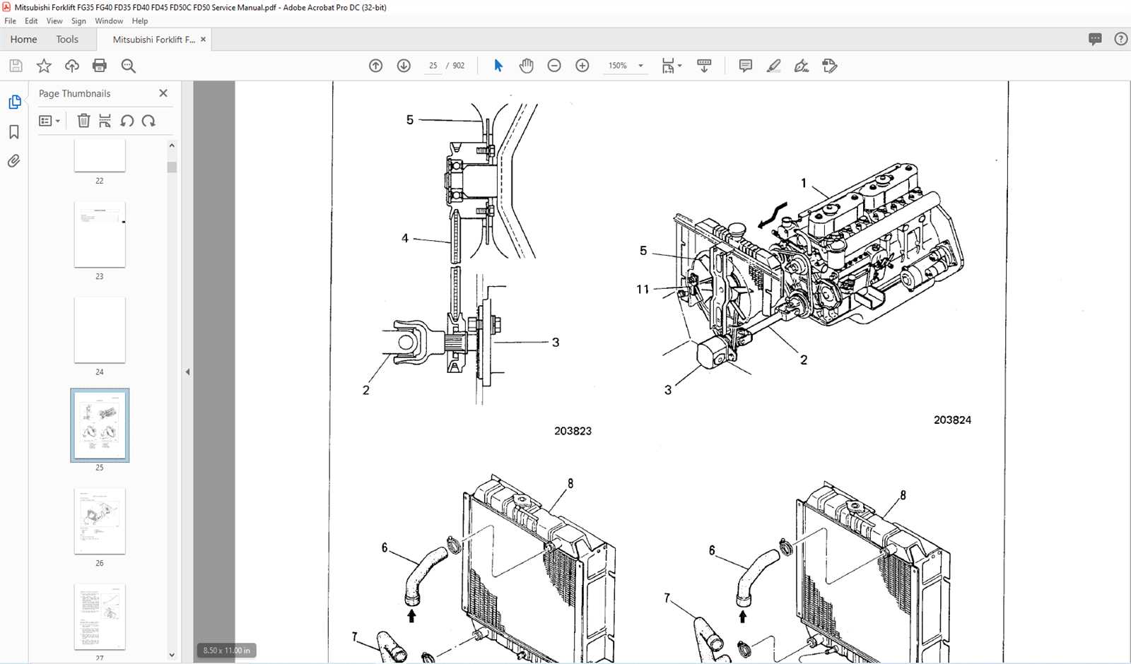 mitsubishi forklift parts diagram