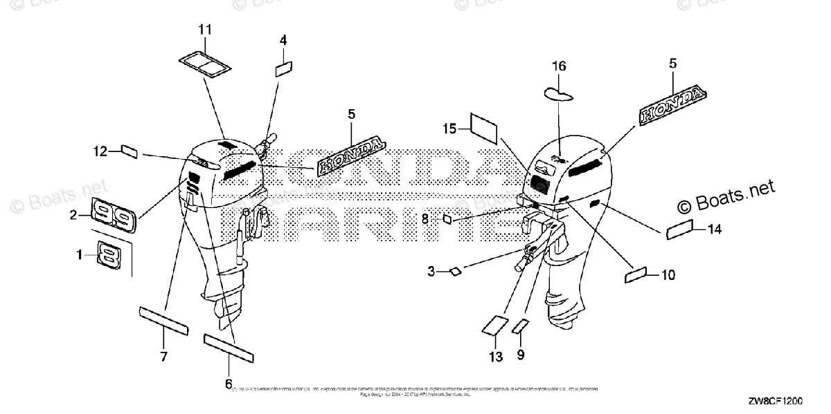 honda 9.9 outboard parts diagram