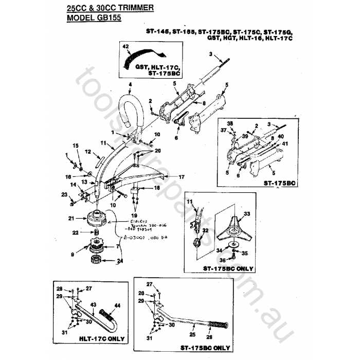 weed eater parts diagram