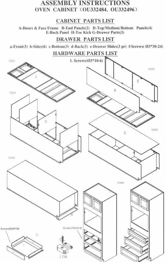 kitchen cabinet parts diagram