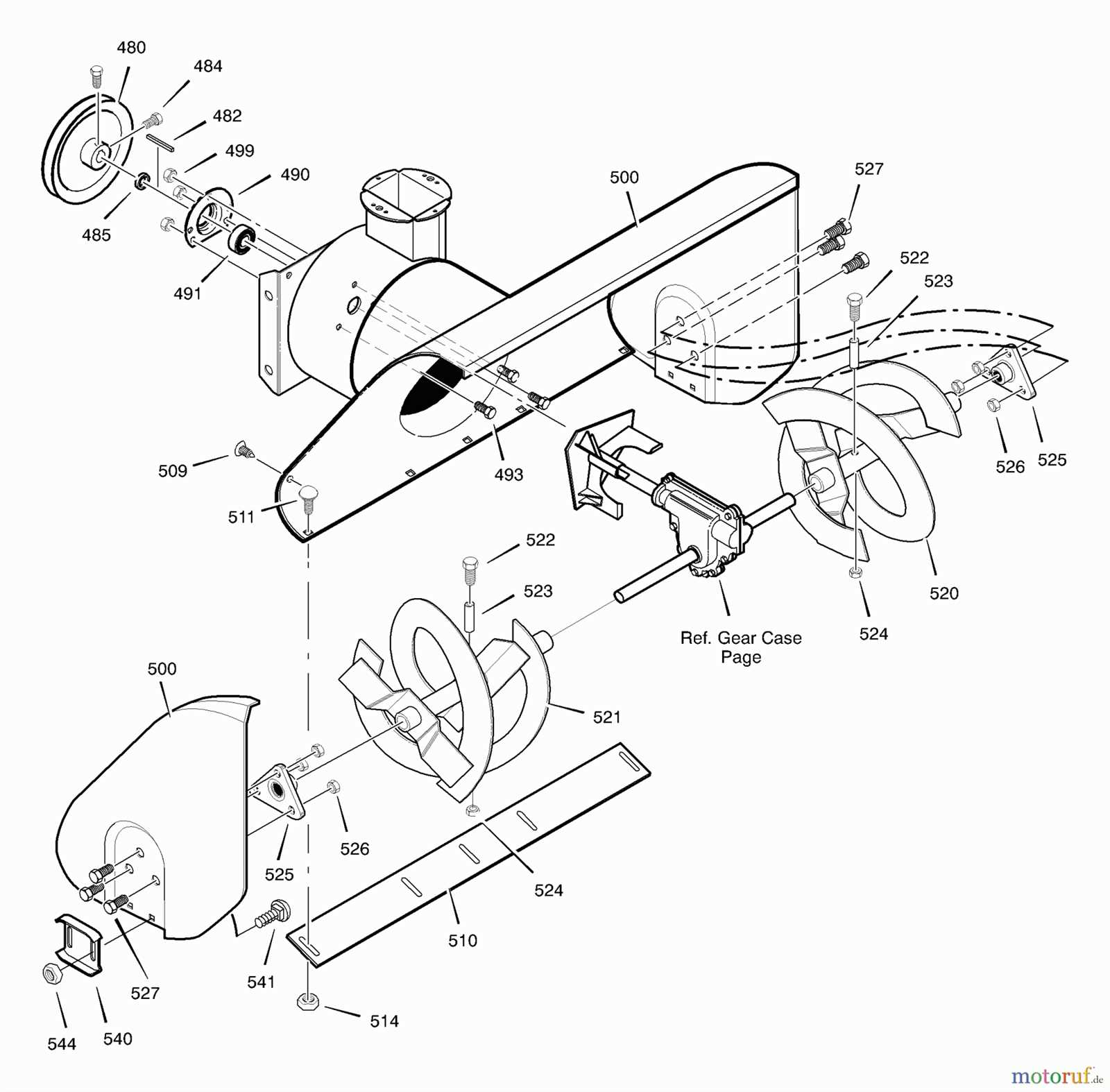 murray snow thrower parts diagram