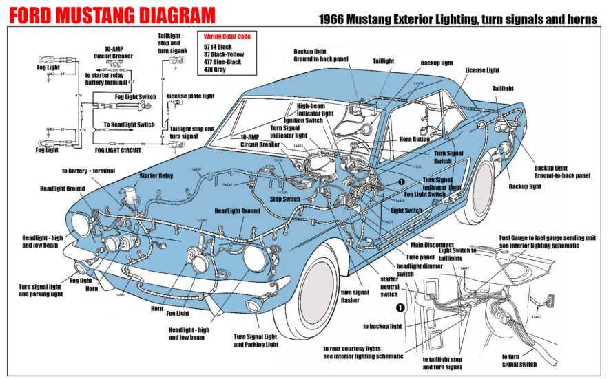 mustang body parts diagram