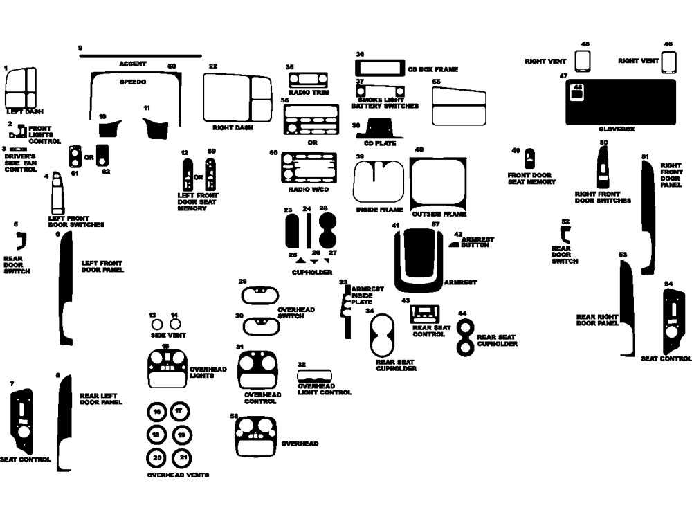 truck interior silverado interior parts diagram