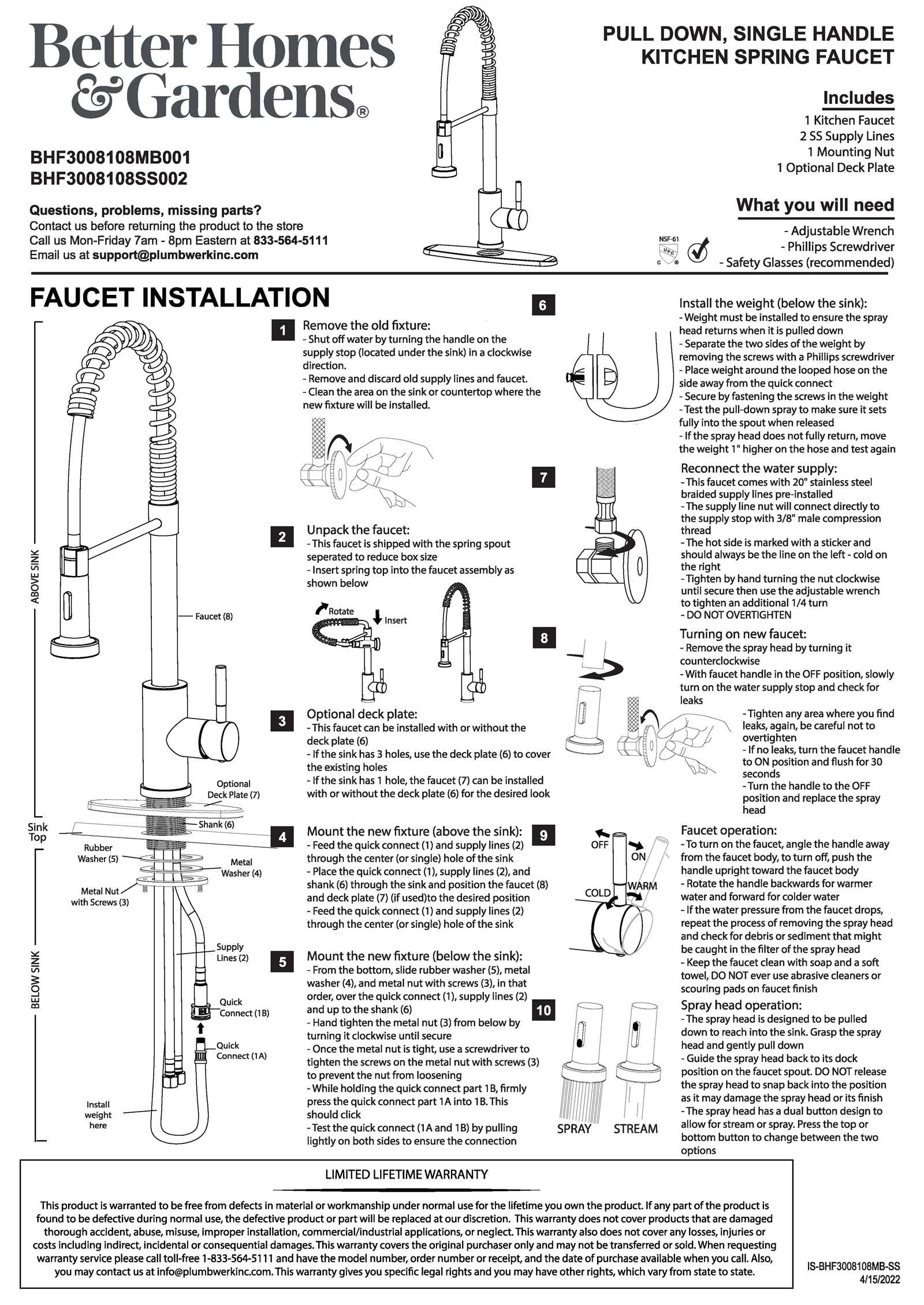 glacier bay kitchen faucet parts diagram