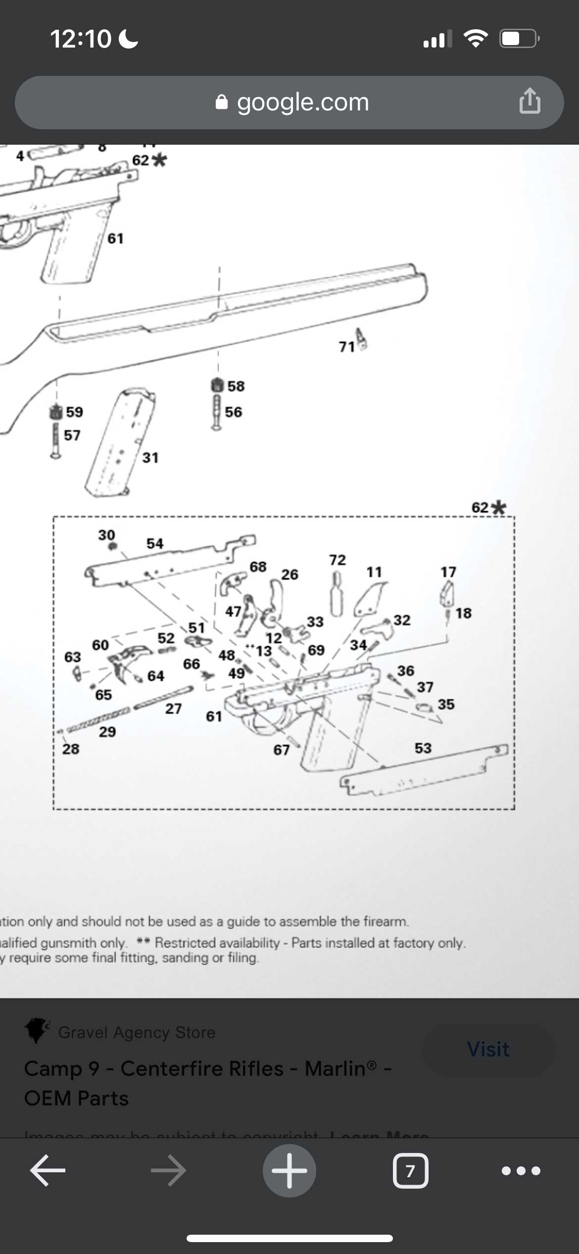 browning citori parts diagram