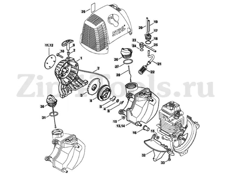 stihl fs90 parts diagram