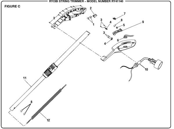 ryobi trimmer parts diagram