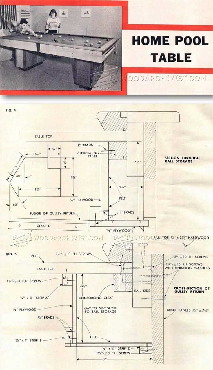 pool table parts diagram