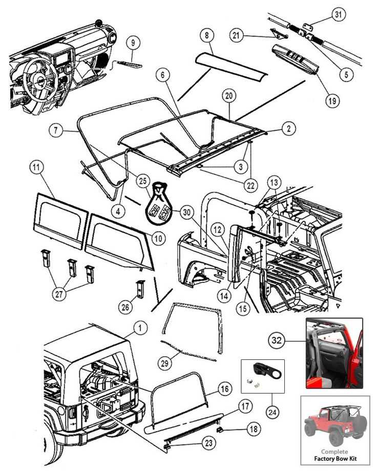 jeep wrangler body parts diagram