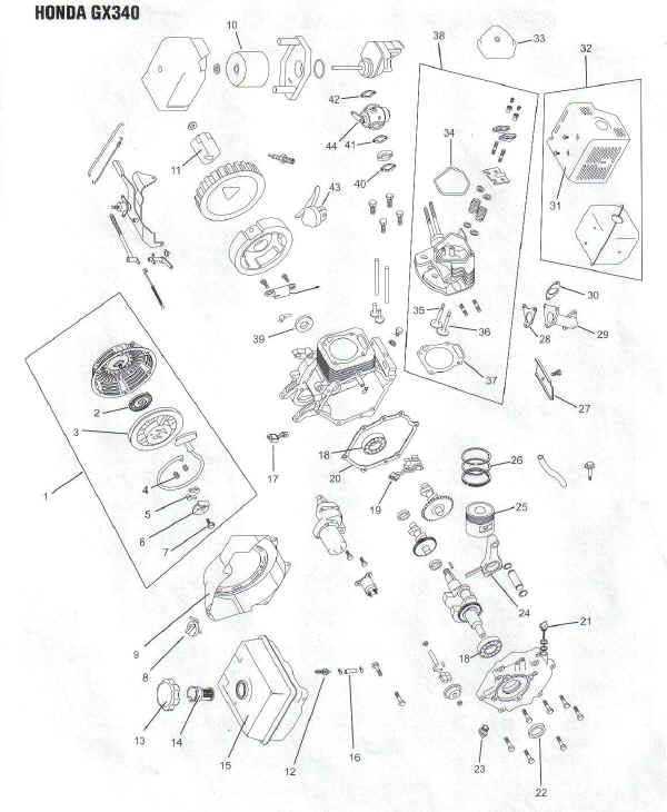 honda gx340 parts diagram