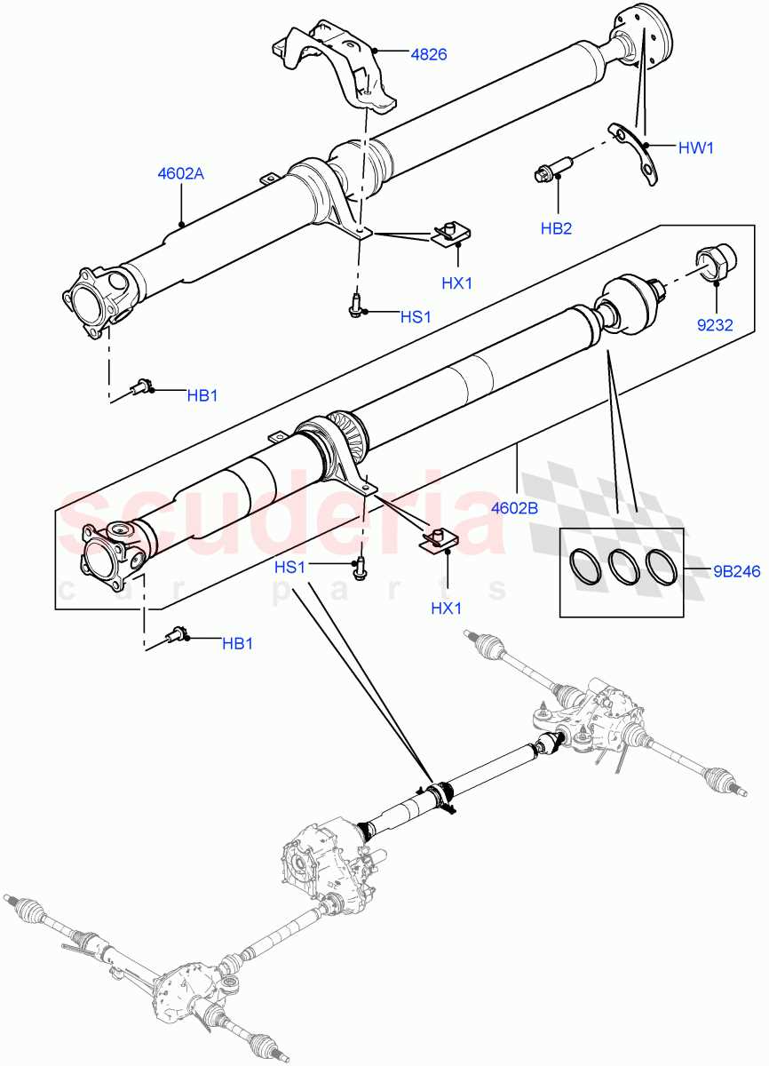 parts of a drive shaft diagram