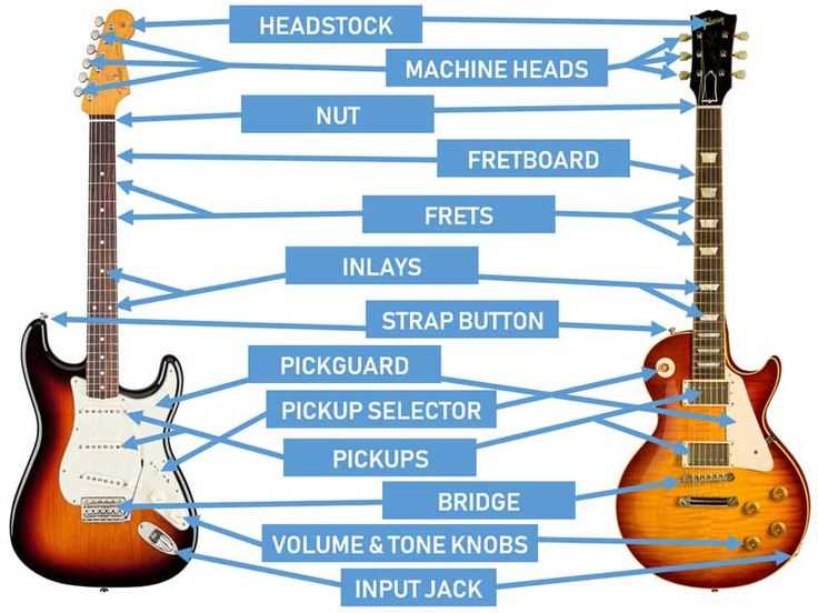 parts of a guitar diagram acoustic