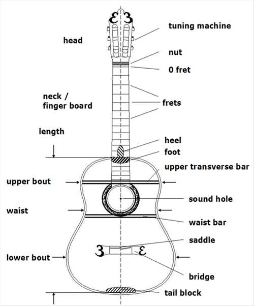 parts of a guitar diagram acoustic