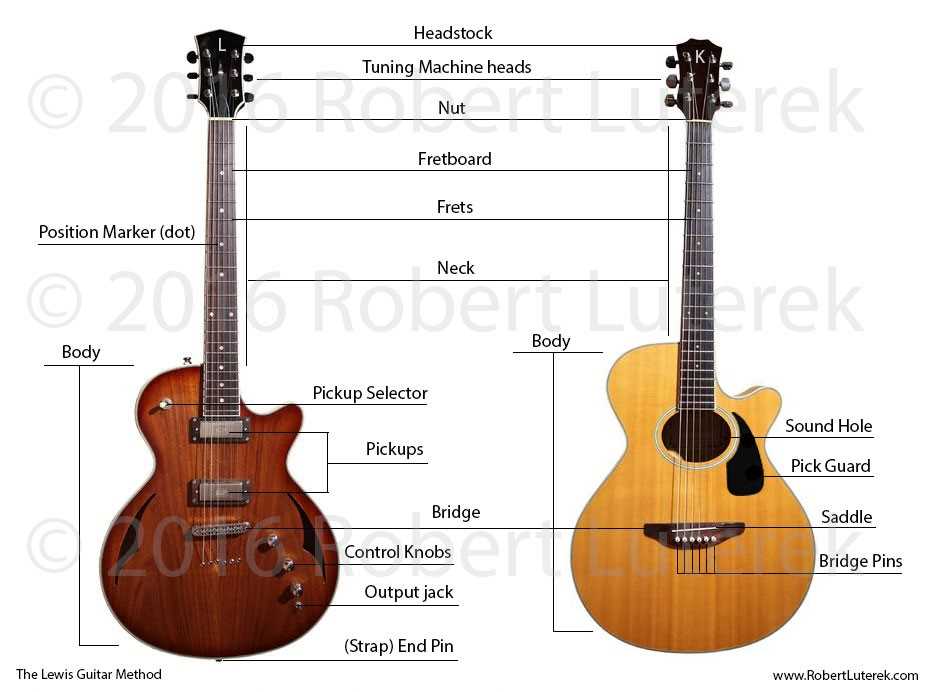 parts of a guitar diagram acoustic