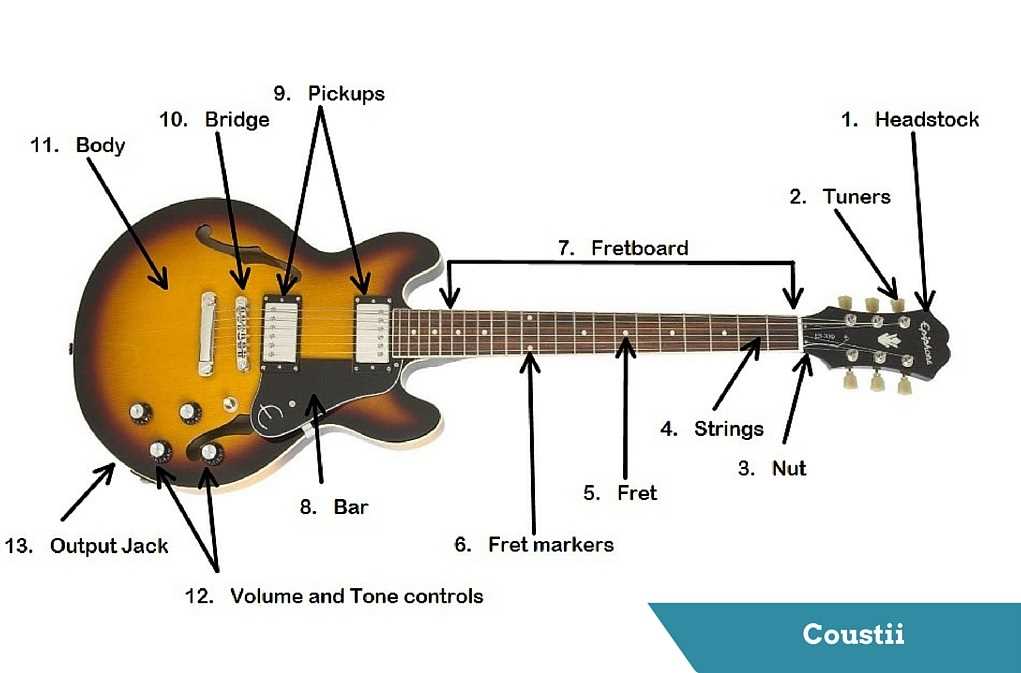 parts of the acoustic guitar diagram