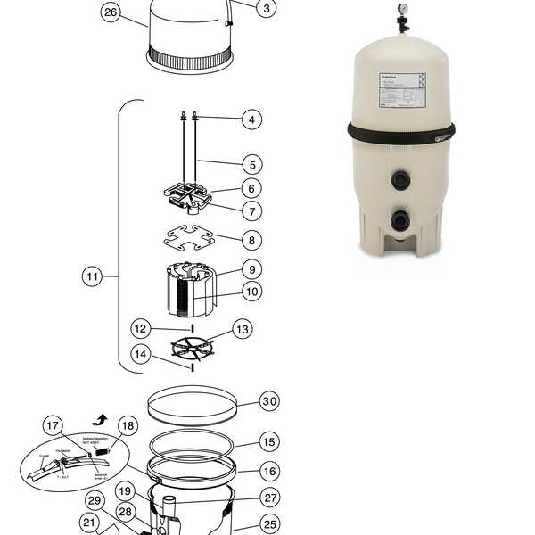 pentair de filter parts diagram