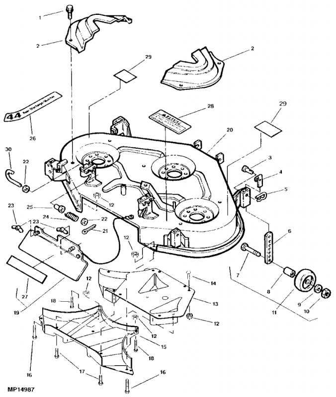 piranha 44 mulching deck parts diagram