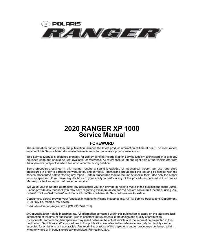 polaris ranger xp 1000 parts diagram