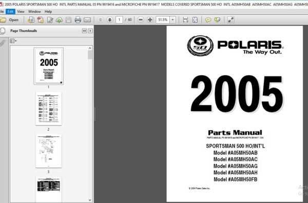 polaris sportsman 500 ho parts diagram