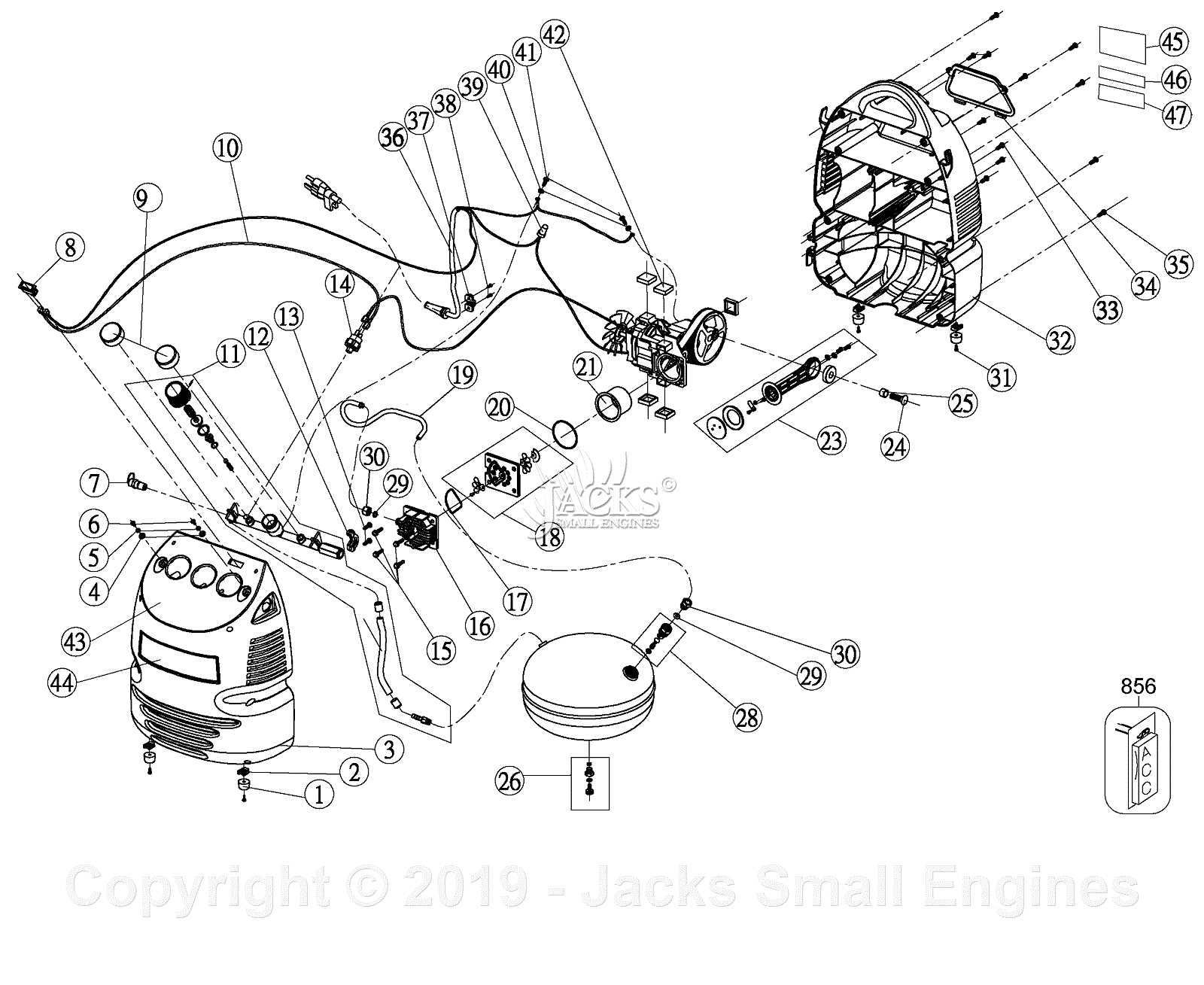 porter cable pancake compressor parts diagram