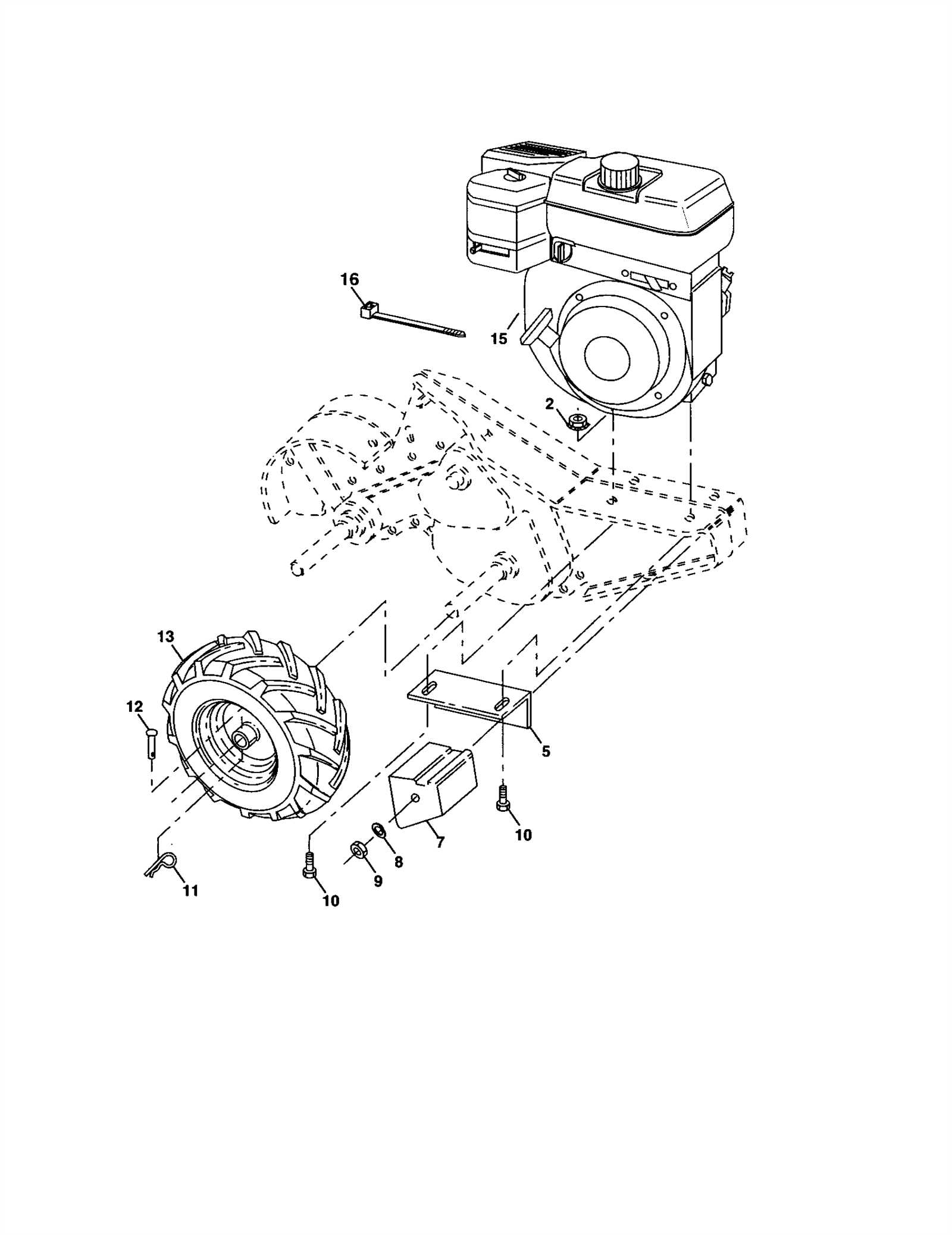 earthquake tiller parts diagram