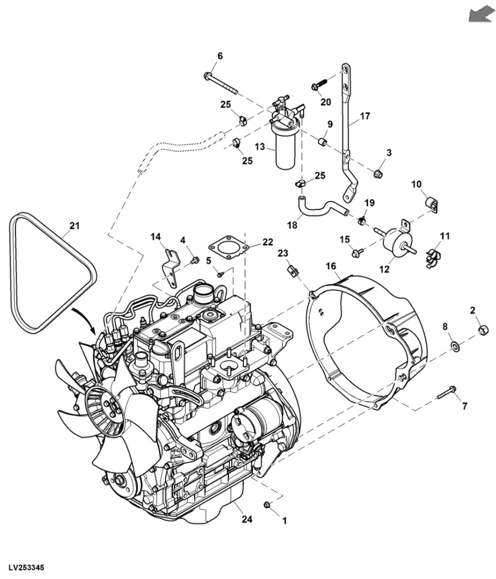 john deere 260 parts diagram