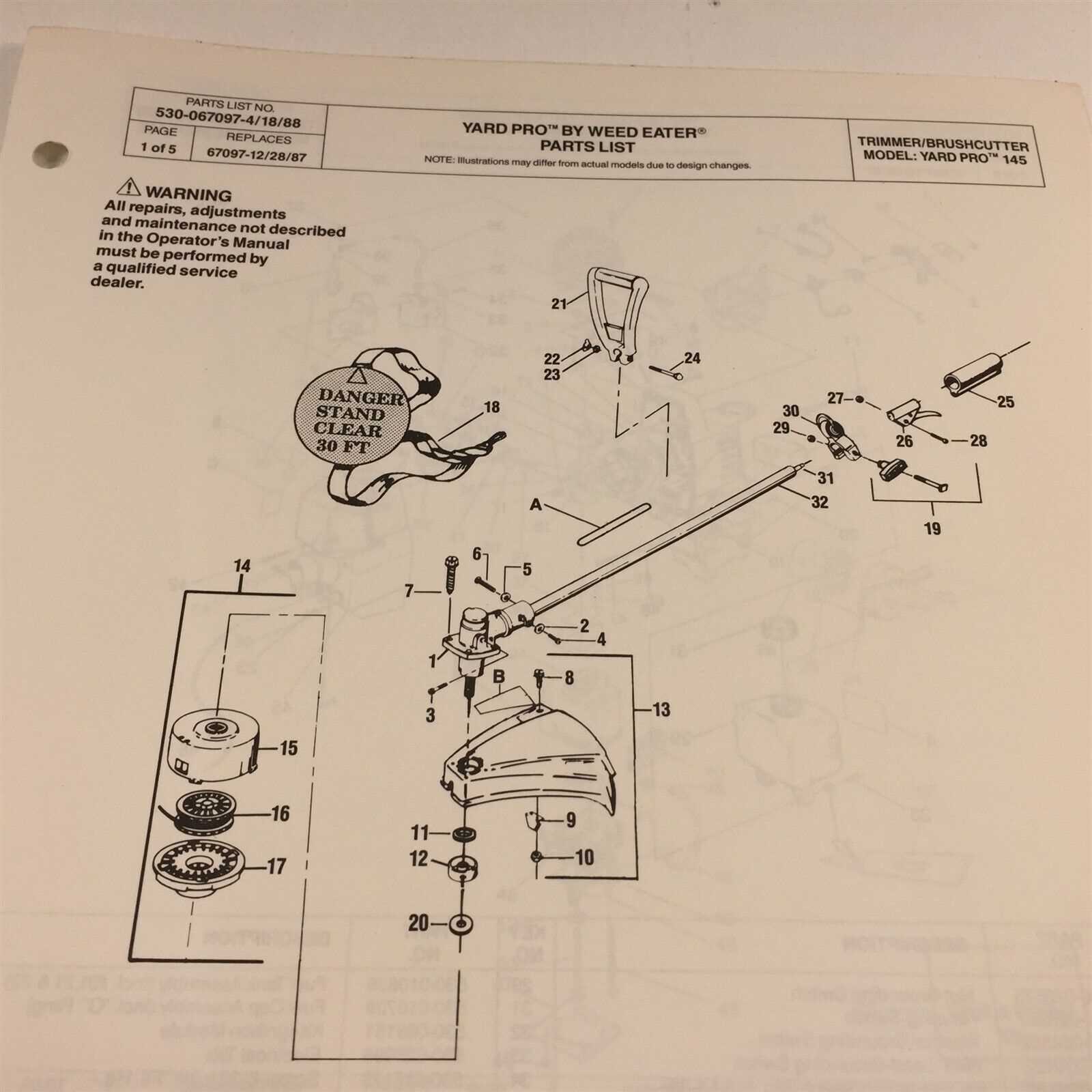 weed eater parts diagram