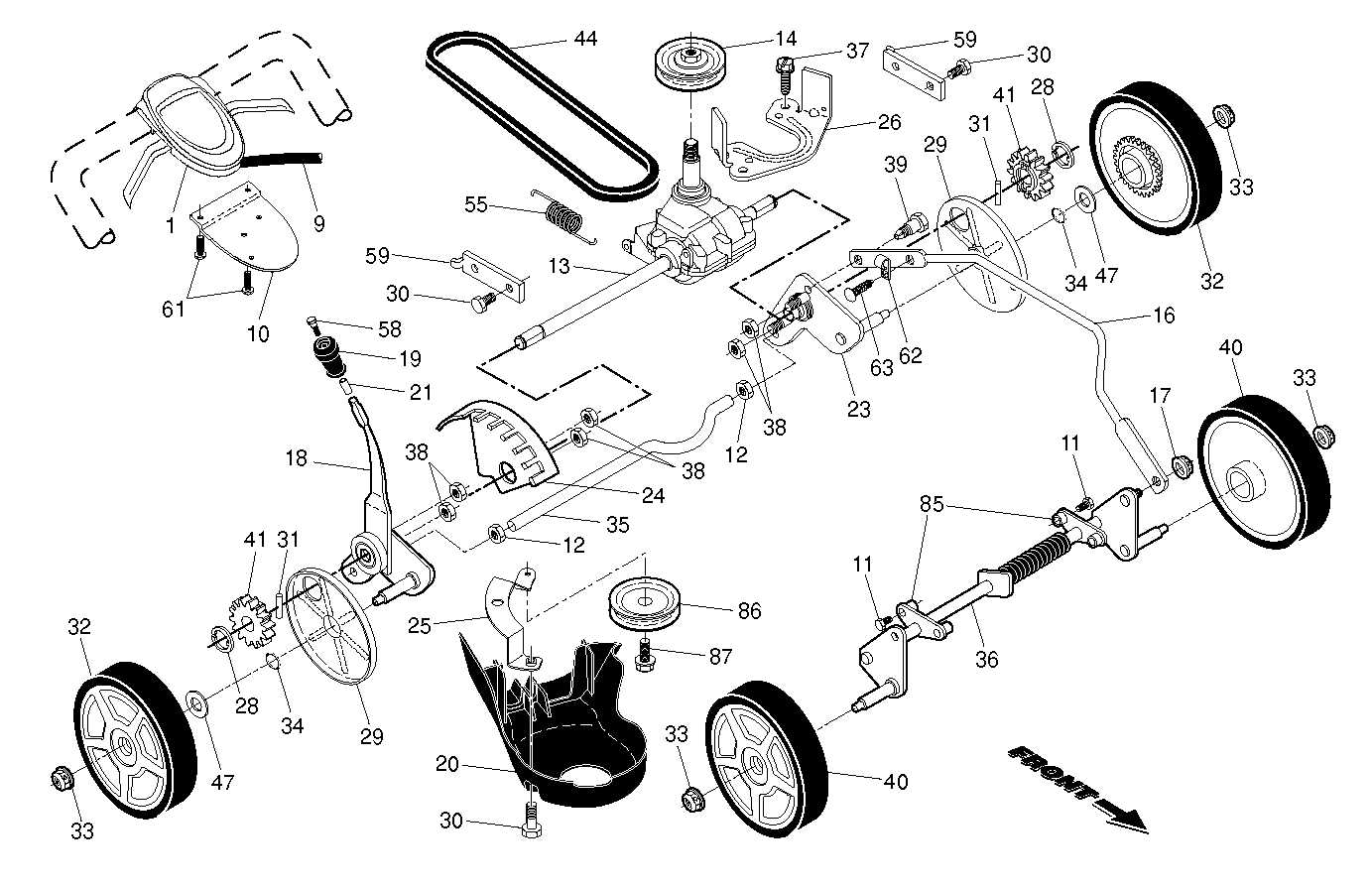 poulan pro riding mower parts diagram