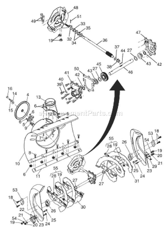 husqvarna snowblower parts diagram