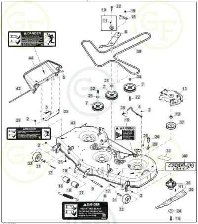 john deere 54d mower deck parts diagram