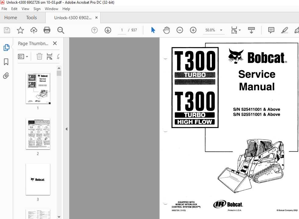 bobcat t300 parts diagram