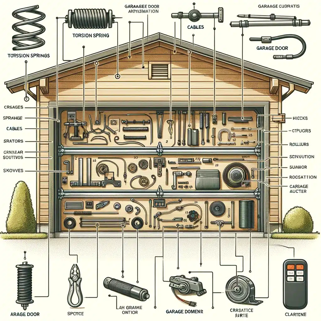 residential garage door parts diagram