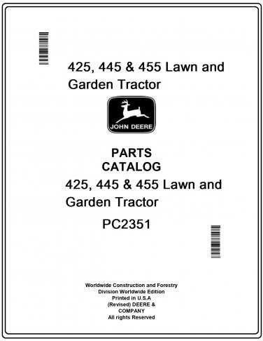 john deere 425 parts diagrams