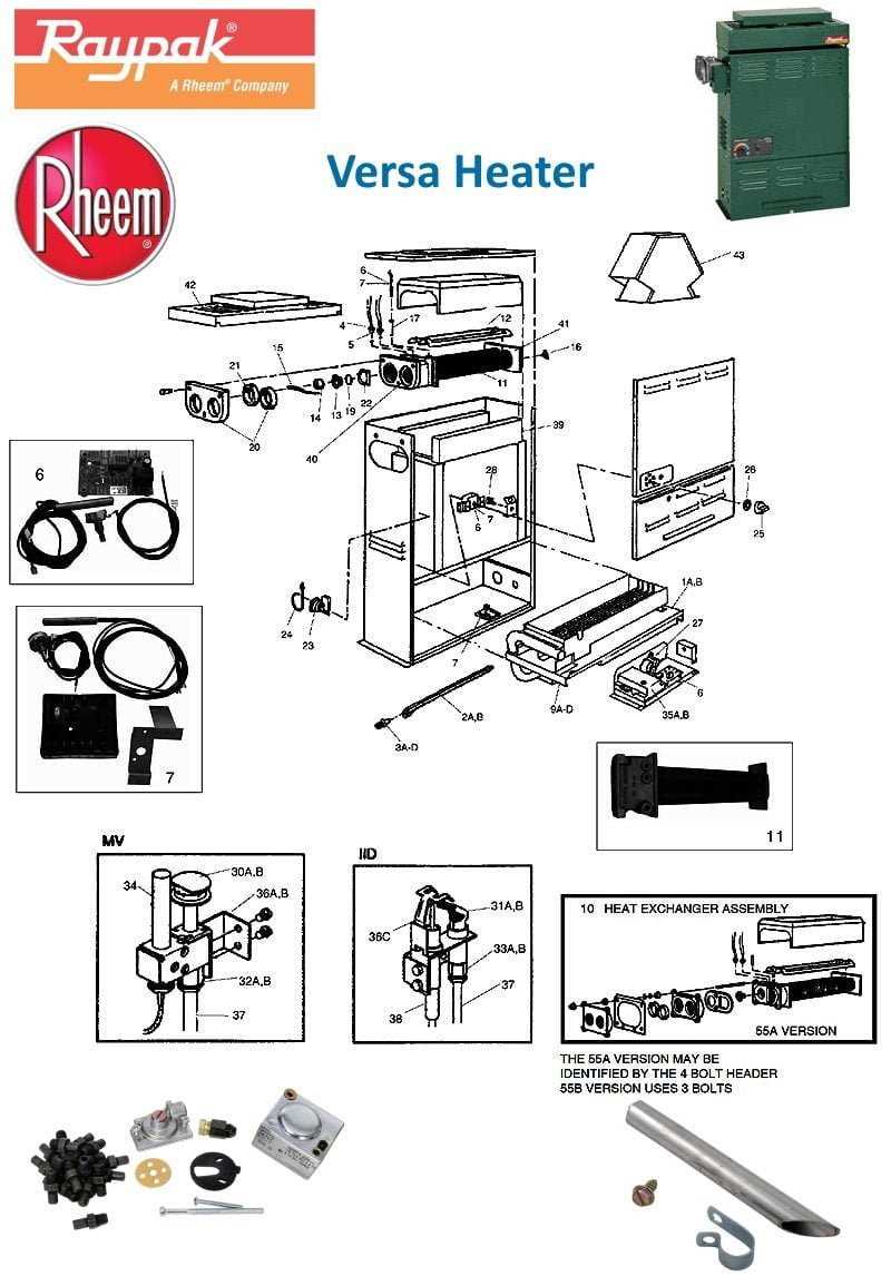 rheem pool heater parts diagram