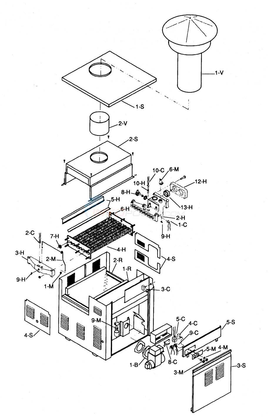 rheem pool heater parts diagram