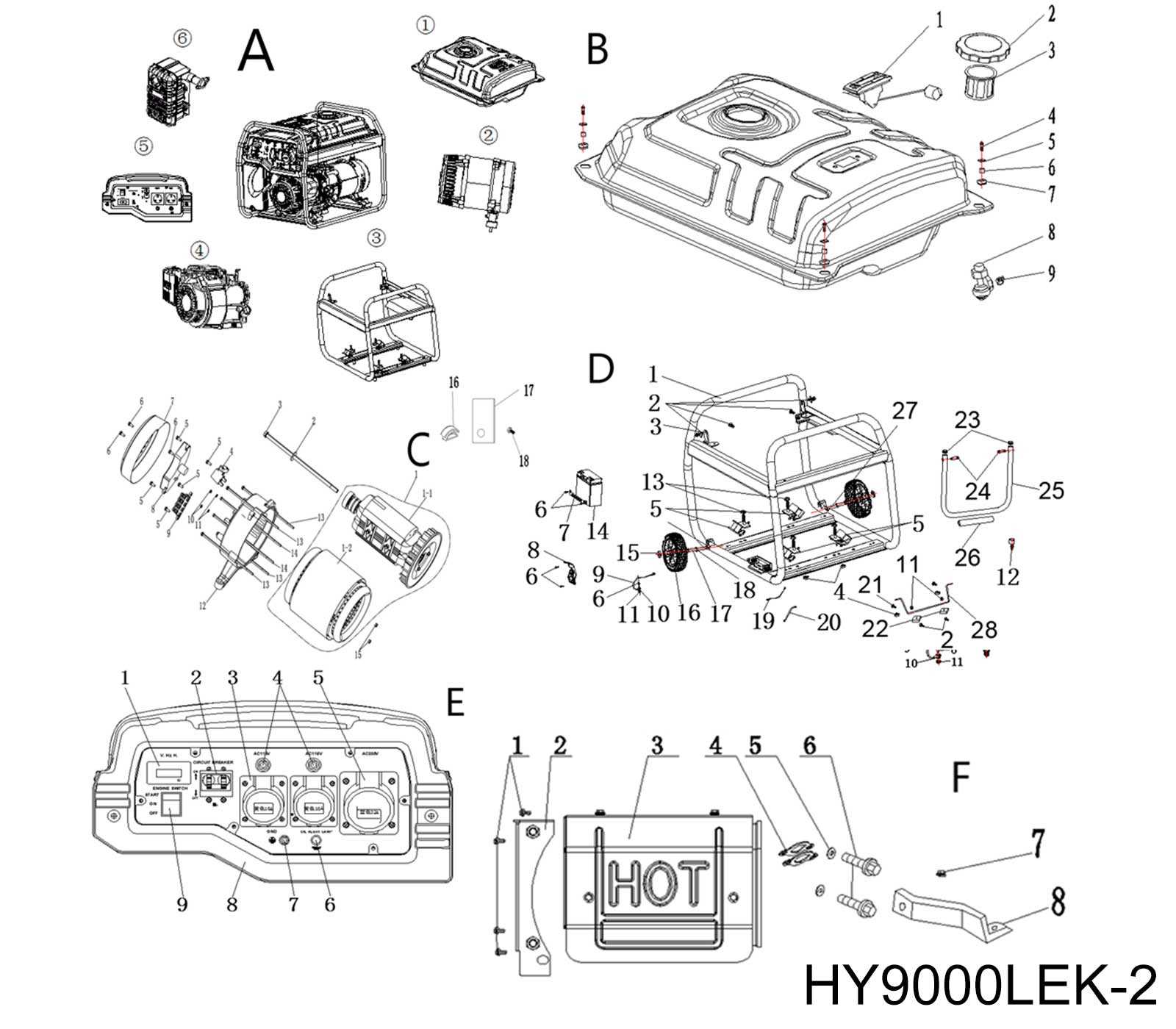 predator 9000 generator parts diagram