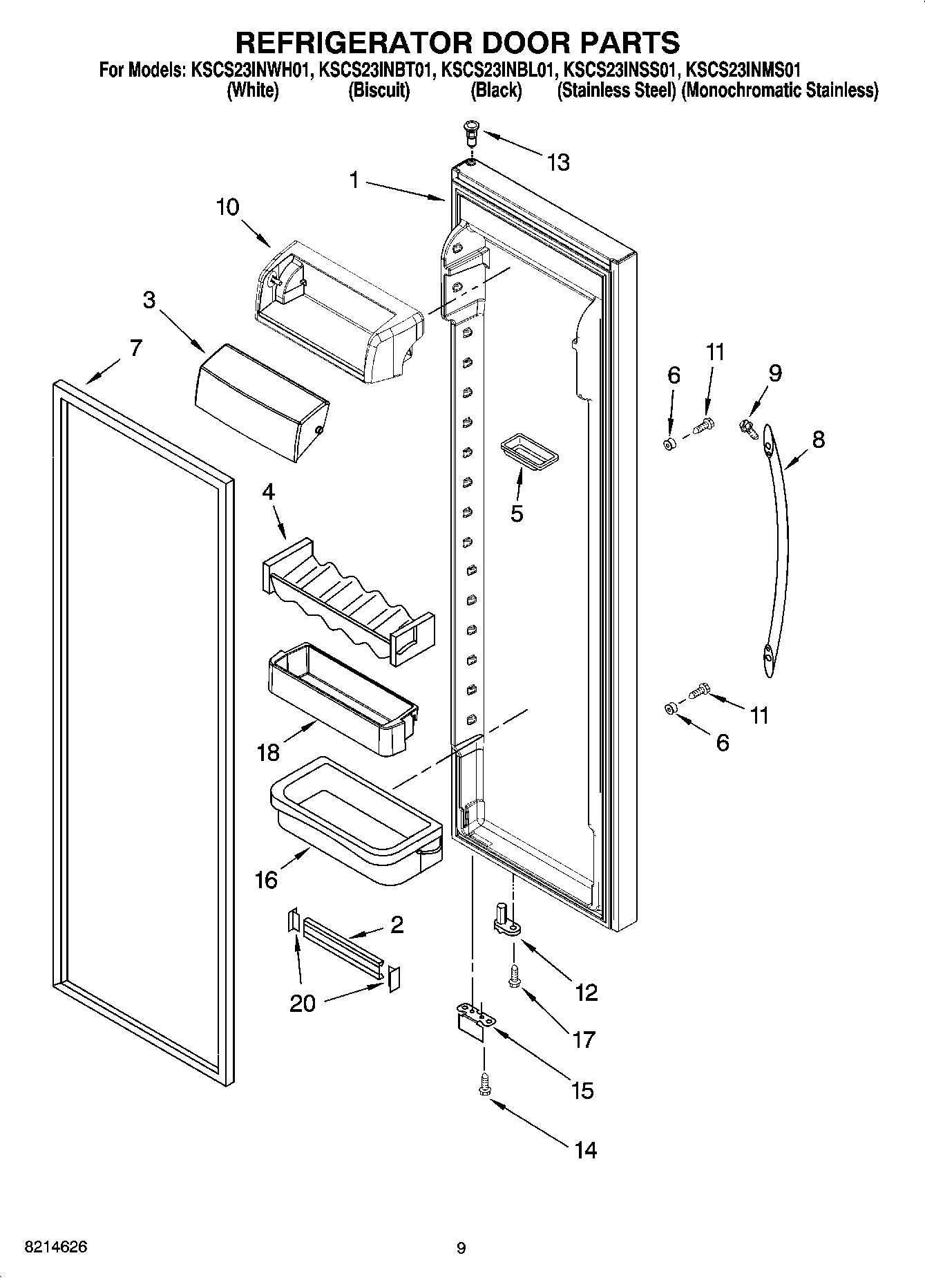 kitchenaid refrigerator parts diagram