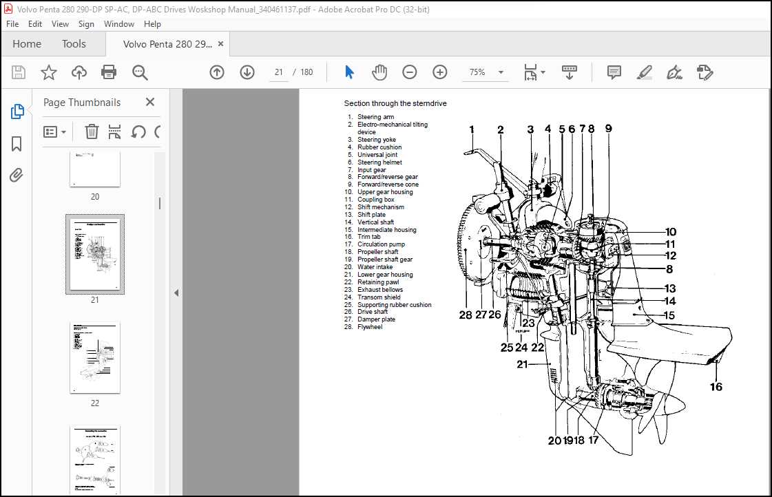 volvo penta 280 outdrive parts diagram