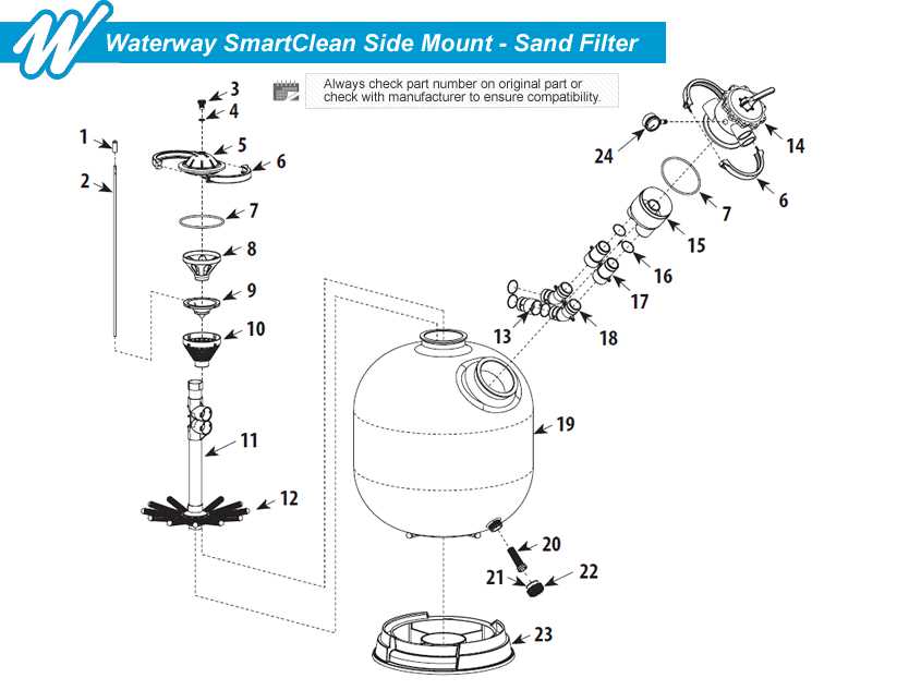 waterway sand filter parts diagram