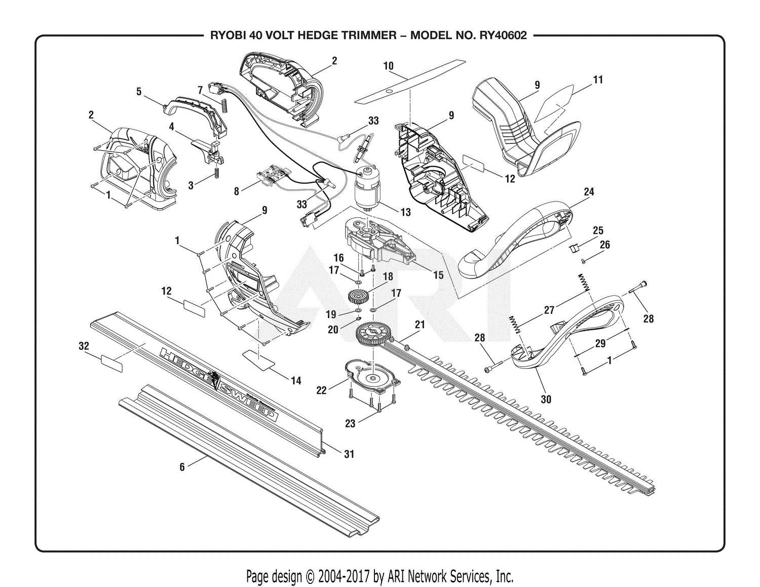 ryobi 40v lawn mower parts diagram