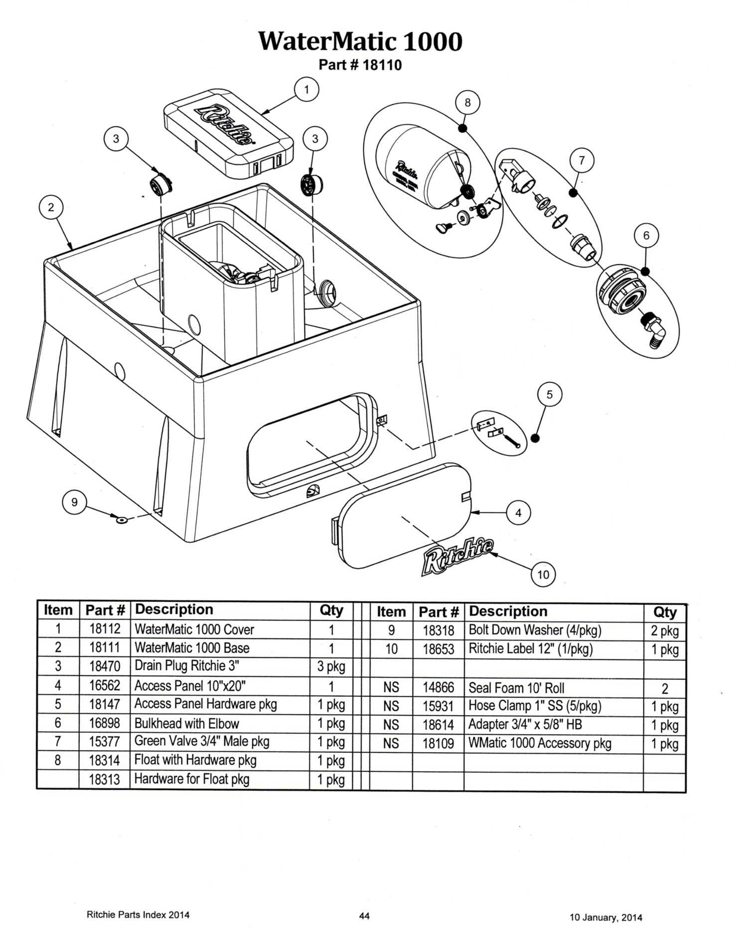 ritchie waterer parts diagram