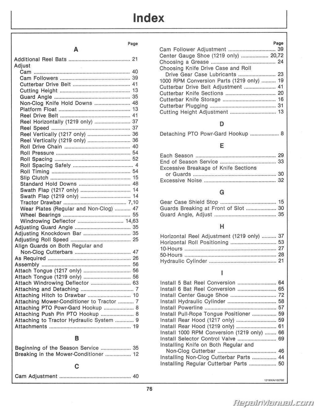 john deere 1219 haybine parts diagram