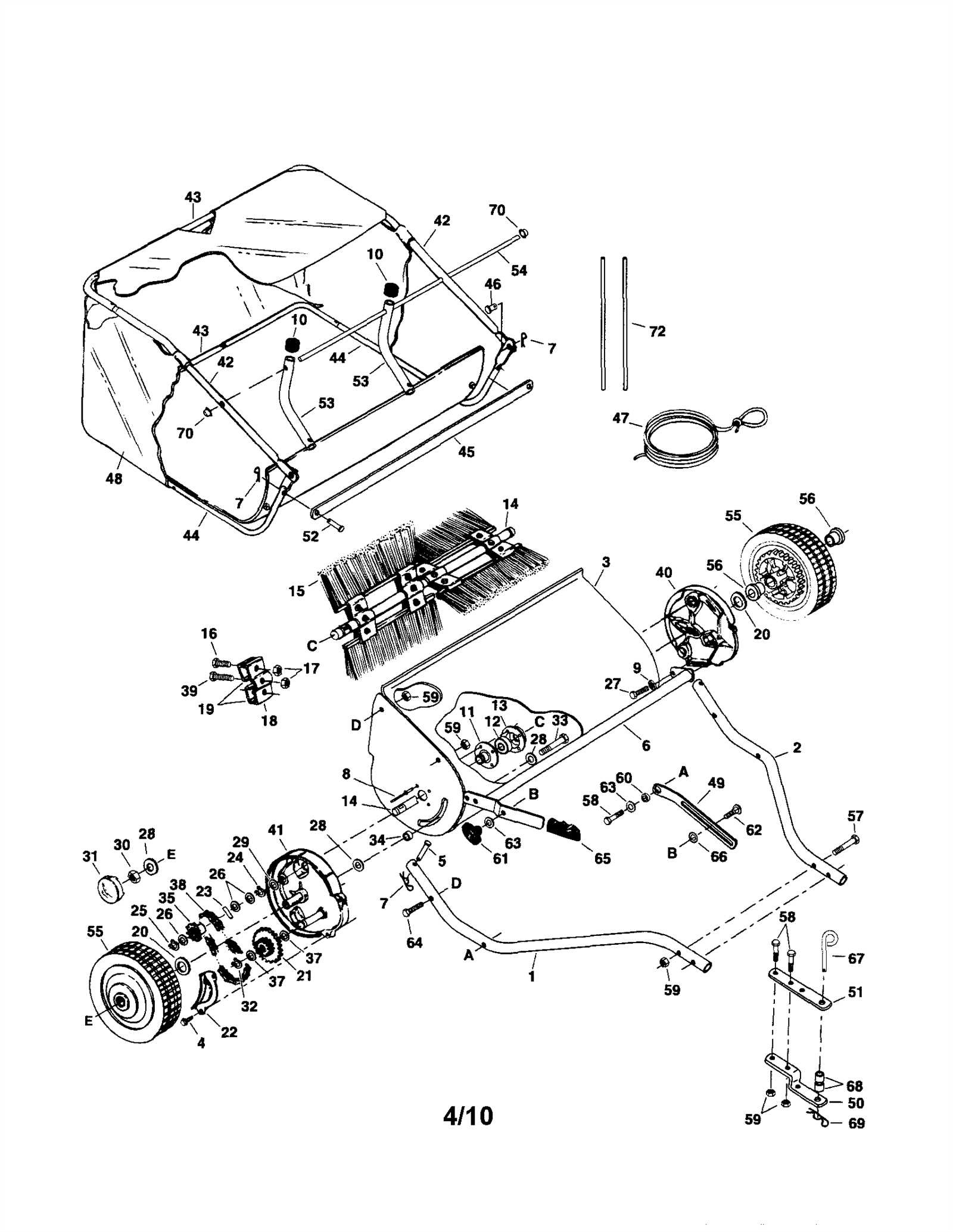 craftsman lawn sweeper parts diagram