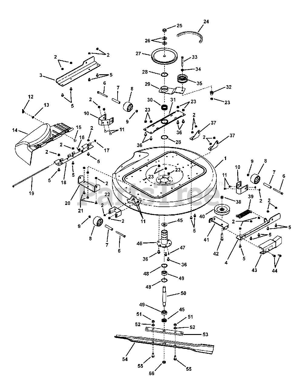 simplicity mower deck parts diagram