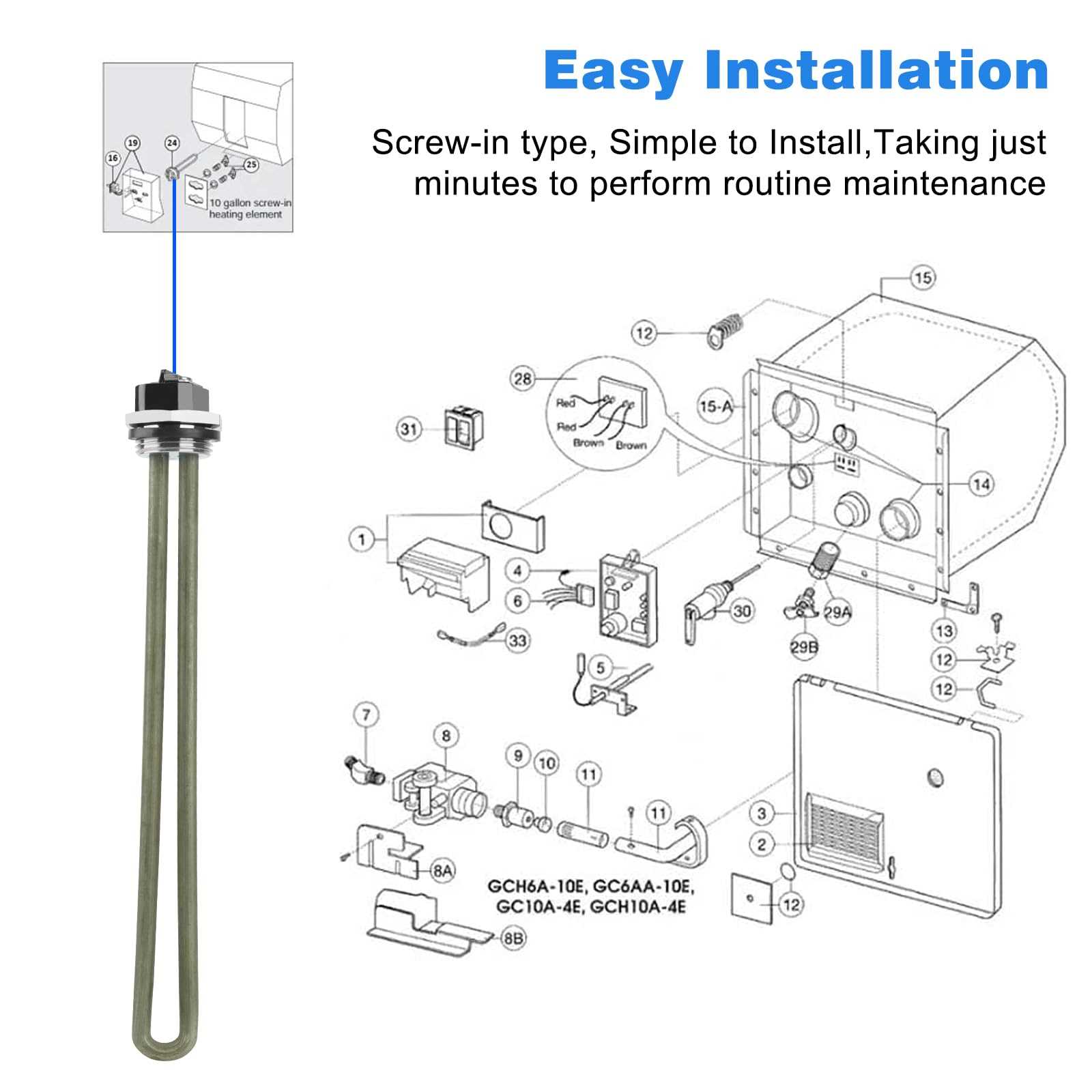 hot water heater parts diagram