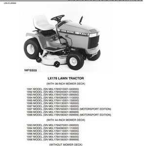 john deere lx176 parts diagram