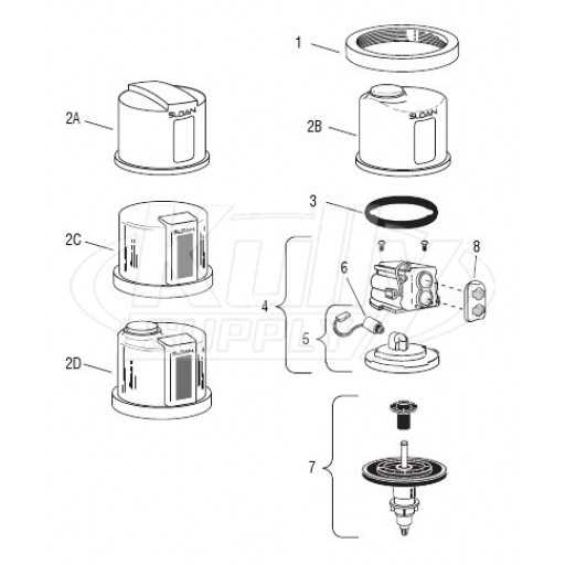 sloan flushometer parts diagram